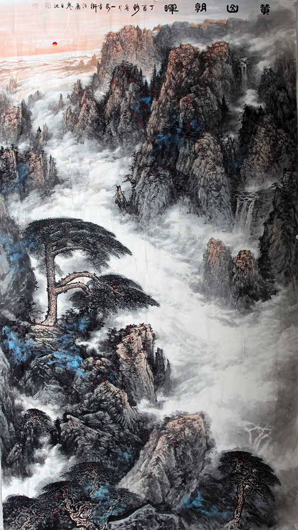 黄山朝晖380×140CM